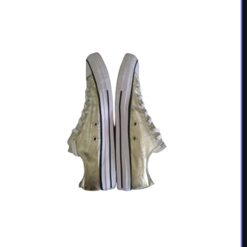 Converse All Star Chuck Taylor Metallic Gold White Sneaker Shoe Men 11 Women 13 - Picture 7 of 12